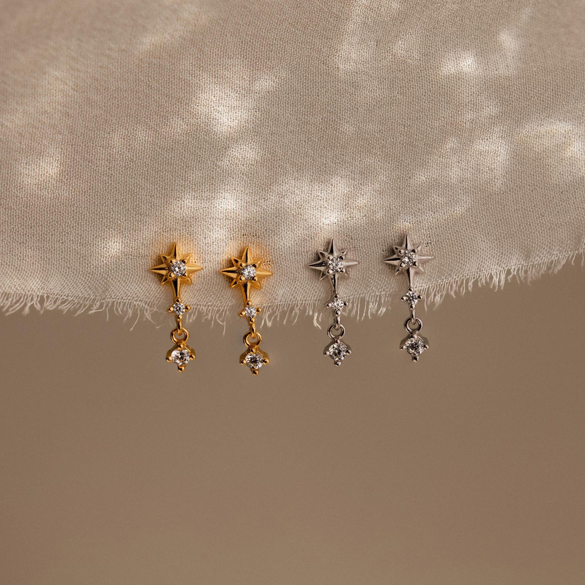 Brincos com Diamante estelar