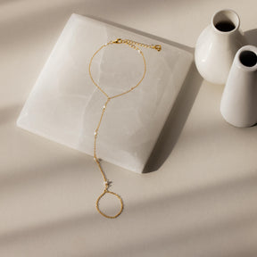 Pulseira de corrente de mão de pérola