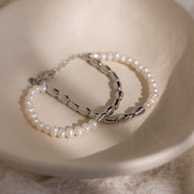 Pulseira de pérolas com contas duplas