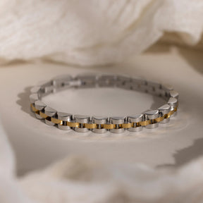 Pulseira de elos de metal misto