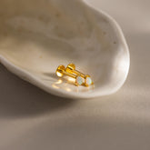 Brincos de Pressão com Pingente de Gota de Opala