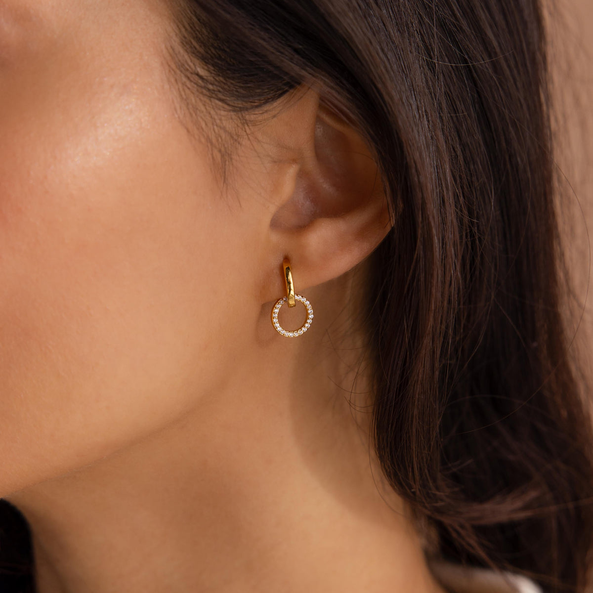 Brincos Duo Delicado Pave