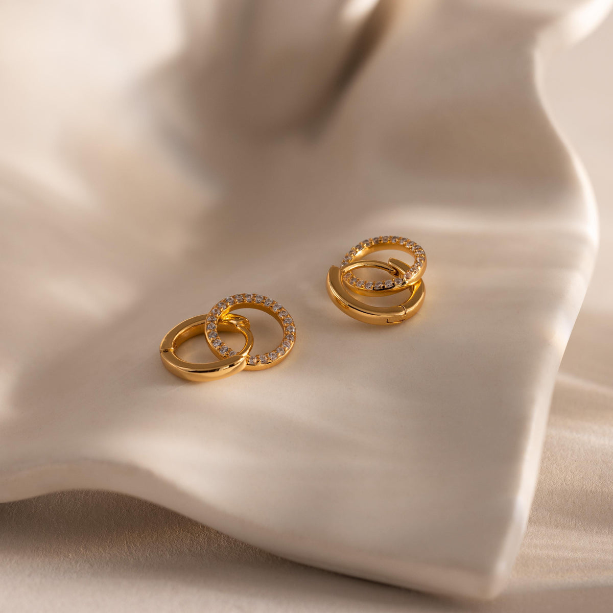 Brincos Duo Delicado Pave
