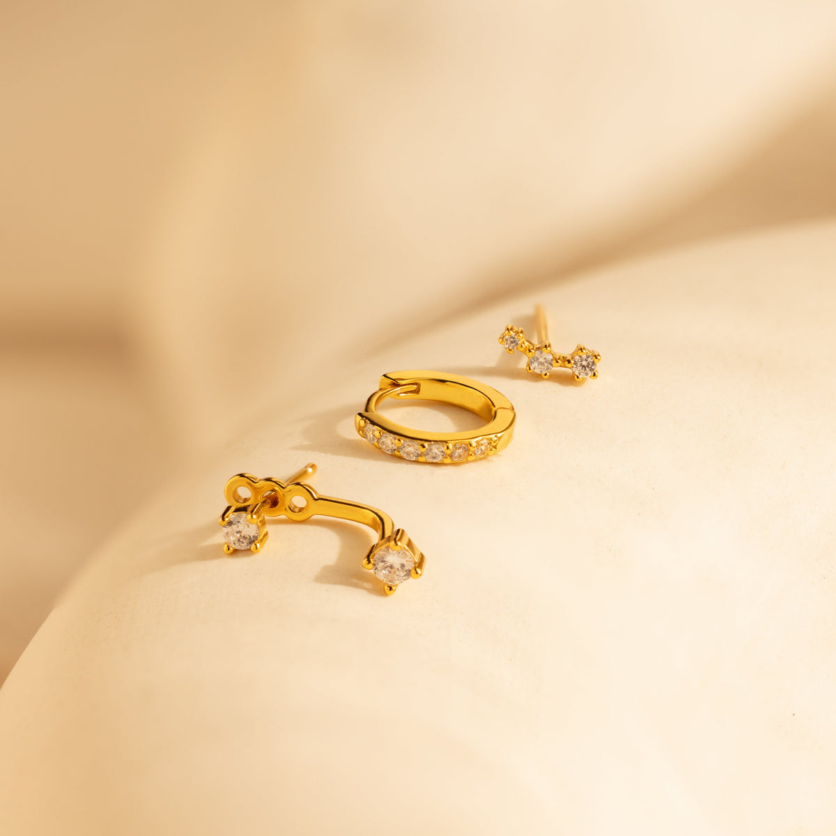Conjunto de brincos de diamante
